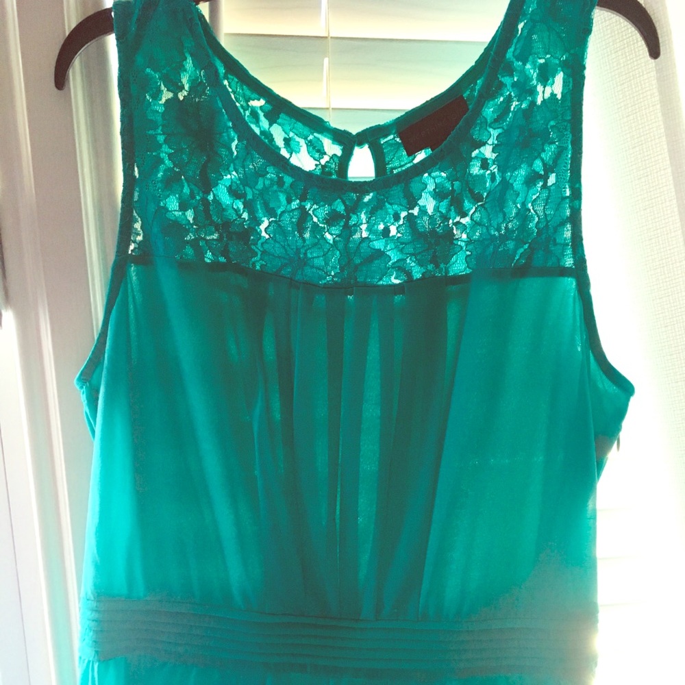 Worthington Lace Tank Green Top PL